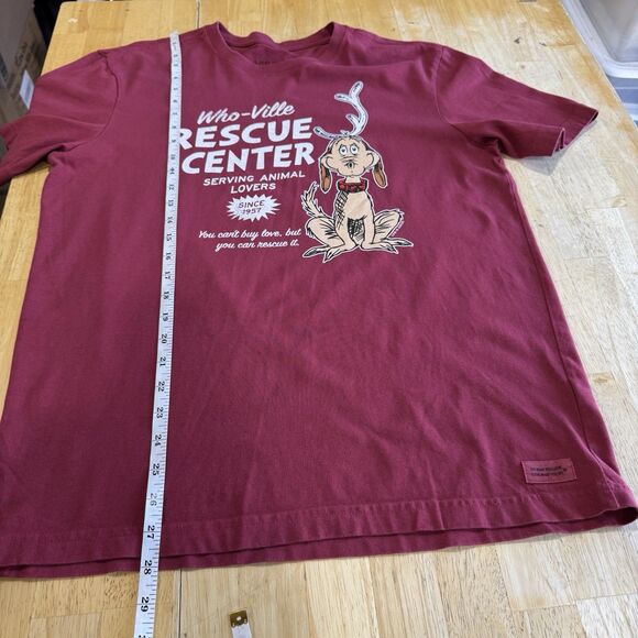 LIFE IS GOOD Men's WhoVille Rescue Center Short Sleeve Crusher Tee Red PRISTINE - Picture 7 of 10